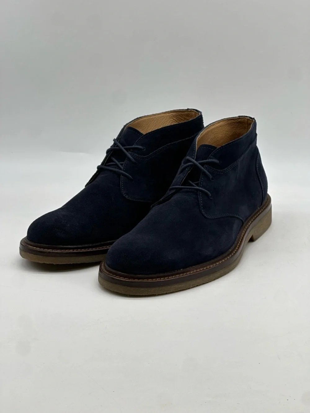 Trask Colton Navy Suede Chukka Boots. 9